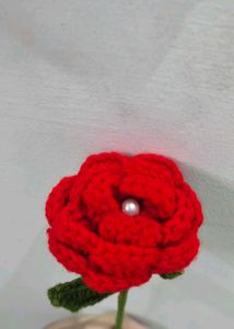 Purple Spiral Hair Clip &amp; Crochet Flower