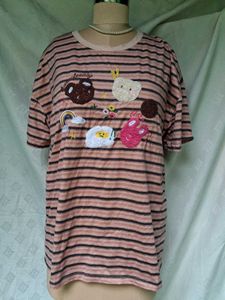 Cute Striped T-Shirt with Applique
