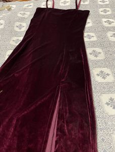 Burgundy Velvet Mini Dress