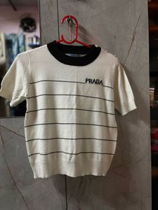 PRADA Striped Knit Top