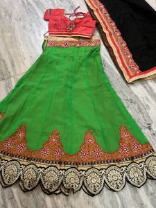 Vibrant Green Lehenga Choli Set for garba