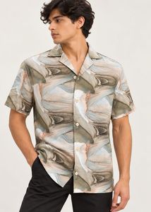 Men's Abstract Print Short Sleeve Shirt