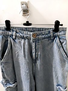 Light Wash Cargo Jeans