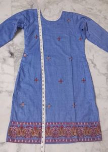 Light Blue Embroidered Kurta salwar set