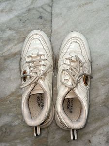 White Chunky Sneakers | Casual Lace-Up Shoes