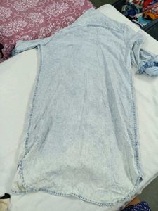 Light Wash Denim Shirt Dress