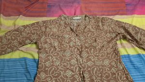Brown Floral Print Kurta