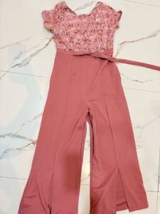 Sparkly Pink Jumpsuit with Belt