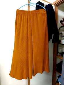 unused Stylish Ochre Wide-Leg Pants