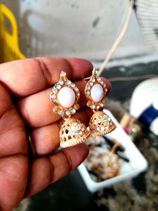 rose gold jumkha earrings. new earrings