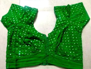 Vibrant Green Sequined Blouse