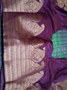 New Teal Paisley Silk Saree with blouse