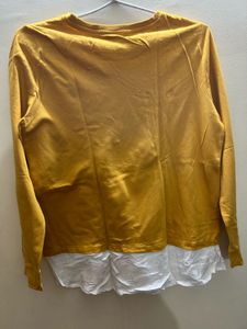 Yellow Crew Neck Long Sleeve Top