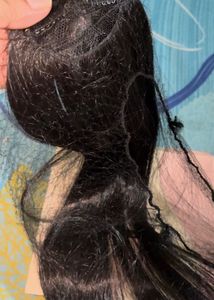 one 24 inch black silky 2 clip hair extention