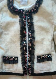 Elegant Tweed Jacket with Embellishments
