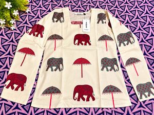 🐘 Modran Elephant &amp; Umbrella Printed Short Kurti