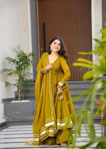 trendy Mustard Kurta Set with Dupatta