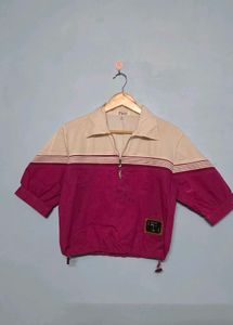 Retro Color Block Pullover Top