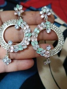 Elegant Floral Hoop Drop Earrings