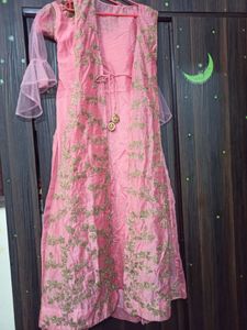 beautiful partywear gown and shrug with bottom