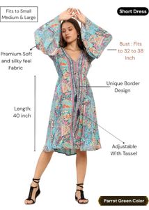 Boho Floral Print Midi Dress