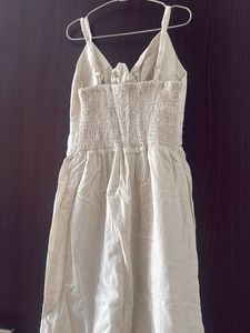 Boho Linen Button-Front Midi Dress