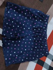 Cute Heart Print Navy Blue Shorts