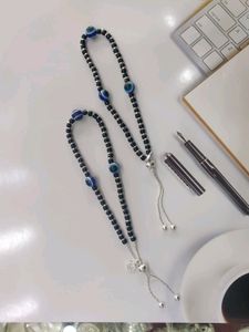 Pure Silver Evil Eye Black Beads Anklets