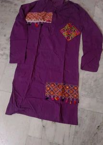 Purple Embroidered Kurta