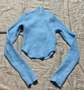 Cute Blue Long Sleeve Top