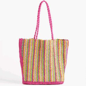 Colorful Woven Beach Tote Bag