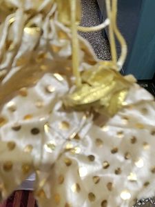 set of Elegant Gold Polka Dot Potli