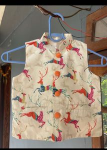 Printed Festive Waistcoat