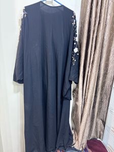 Embroidered Black Abaya Dress