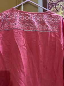 Pink Embroidered Kurta