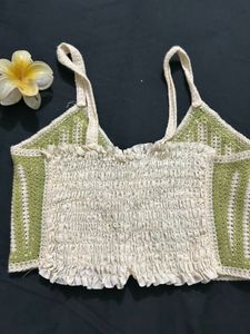 Chic Smocked &amp; Crochet Top