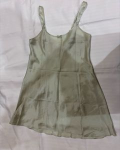 Satin Slip Dress with Bow Detail