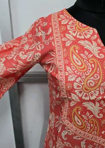 pinkish orange short kurta