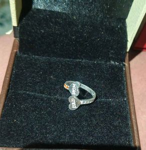 Mom &amp; Dad Heart Ring pure silver