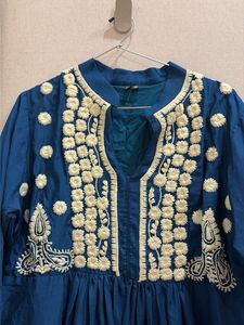 Embroidered Teal Gown