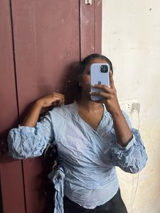 Striped Wrap Top