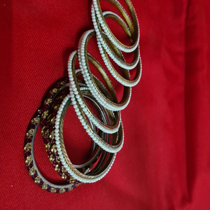 Moti and stone bangles
