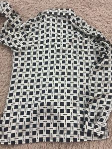Chic Graphic Print Button-Up Top