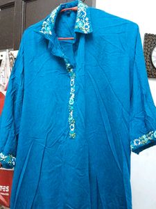 Beautiful Blue Embroidered Kurta