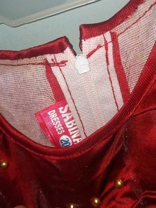 Red Ruffled Party Dress