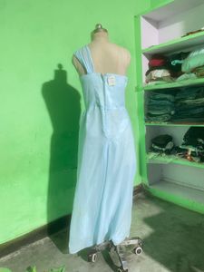 Elegant Light Blue One-Shoulder Dress