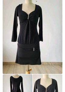 Elegant Navy Blue Lace two  Dress
