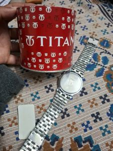 Titan Blue Dial Stainless Steel Watch