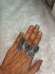 Black Oxidised Butterfly Ring
