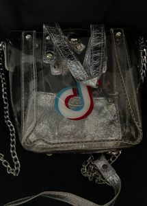 Silver Clear Tote Bag with Pouch